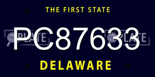 PC87633 Delaware License Plate