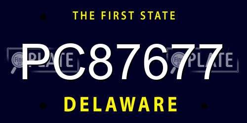 PC87677 Delaware License Plate