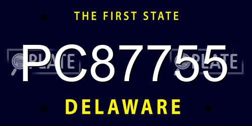 PC87755 Delaware License Plate