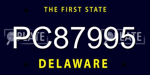 PC87995 Delaware License Plate