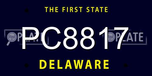 PC8817 Delaware License Plate