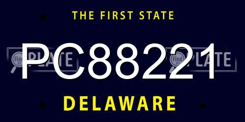 PC88221 Delaware License Plate