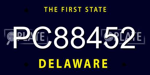 PC88452 Delaware License Plate