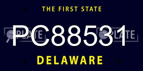 PC88531 Delaware License Plate