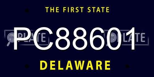 PC88601 Delaware License Plate