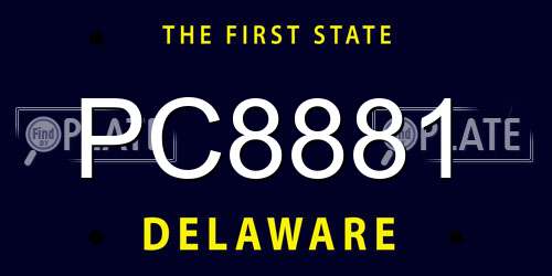 PC8881 Delaware License Plate