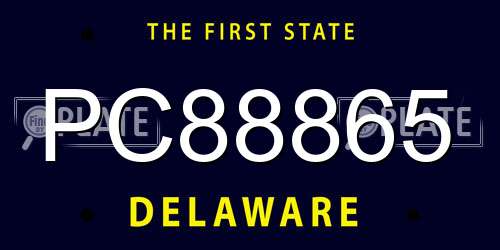 PC88865 Delaware License Plate