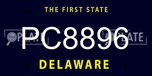 PC8896 Delaware License Plate