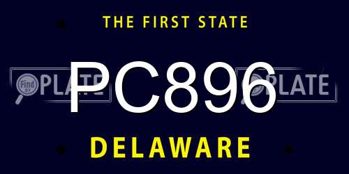 PC896 Delaware License Plate