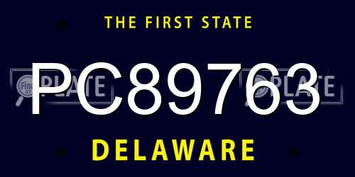 PC89763 Delaware License Plate