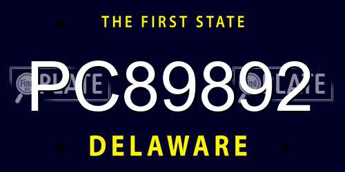 PC89892 Delaware License Plate