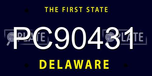 PC90431 Delaware License Plate