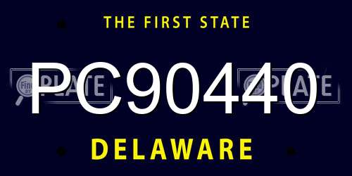 PC90440 Delaware License Plate