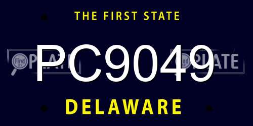 PC9049 Delaware License Plate