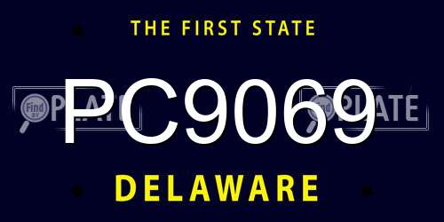 PC9069 Delaware License Plate