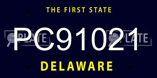 PC91021 Delaware License Plate