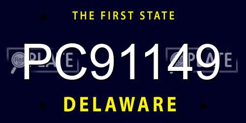 PC91149 Delaware License Plate