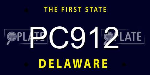 PC912 Delaware License Plate