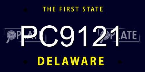 PC9121 Delaware License Plate