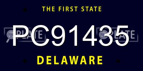 PC91435 Delaware License Plate