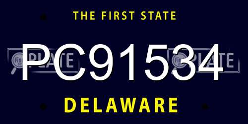 PC91534 Delaware License Plate