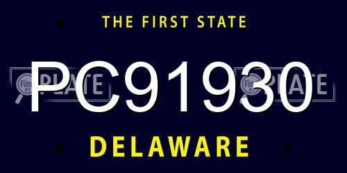 PC91930 Delaware License Plate