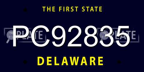 PC92835 Delaware License Plate