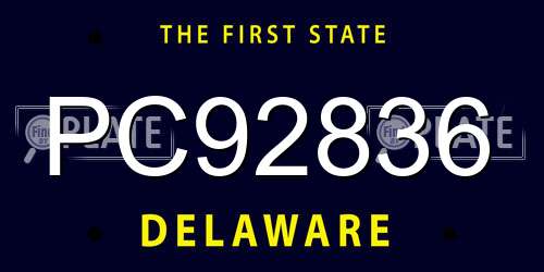 PC92836 Delaware License Plate