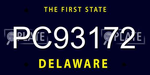 PC93172 Delaware License Plate