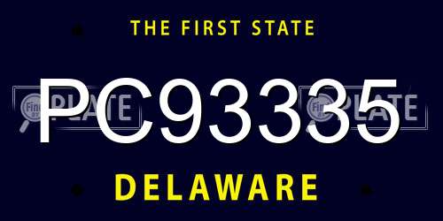 PC93335 Delaware License Plate