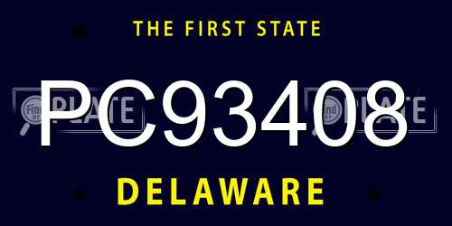 PC93408 Delaware License Plate