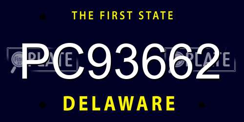 PC93662 Delaware License Plate