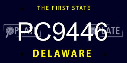 PC9446 Delaware License Plate