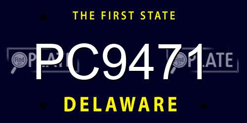 PC9471 Delaware License Plate