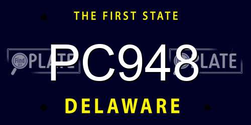 PC948 Delaware License Plate