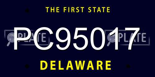 PC95017 Delaware License Plate