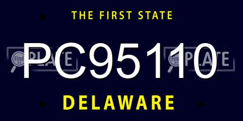 PC95110 Delaware License Plate