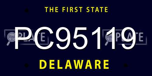 PC95119 Delaware License Plate