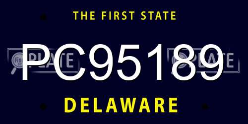 PC95189 Delaware License Plate