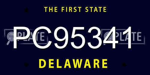 PC95341 Delaware License Plate