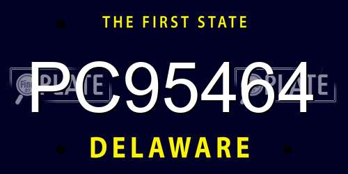 PC95464 Delaware License Plate