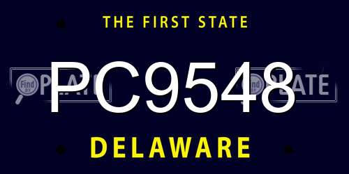 PC9548 Delaware License Plate