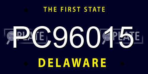 PC96015 Delaware License Plate