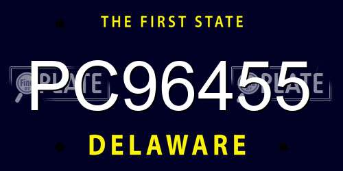 PC96455 Delaware License Plate