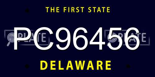 PC96456 Delaware License Plate