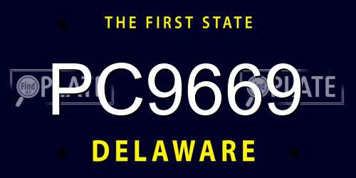 PC9669 Delaware License Plate