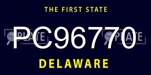 PC96770 Delaware License Plate