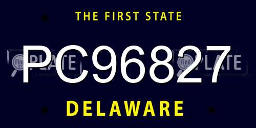 PC96827 Delaware License Plate