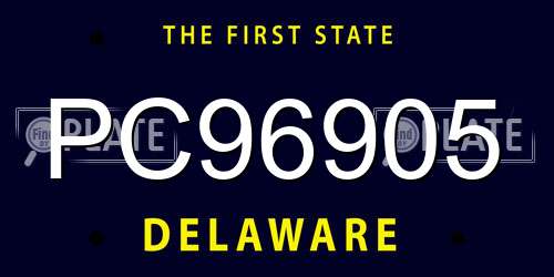 PC96905 Delaware License Plate