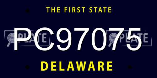 PC97075 Delaware License Plate